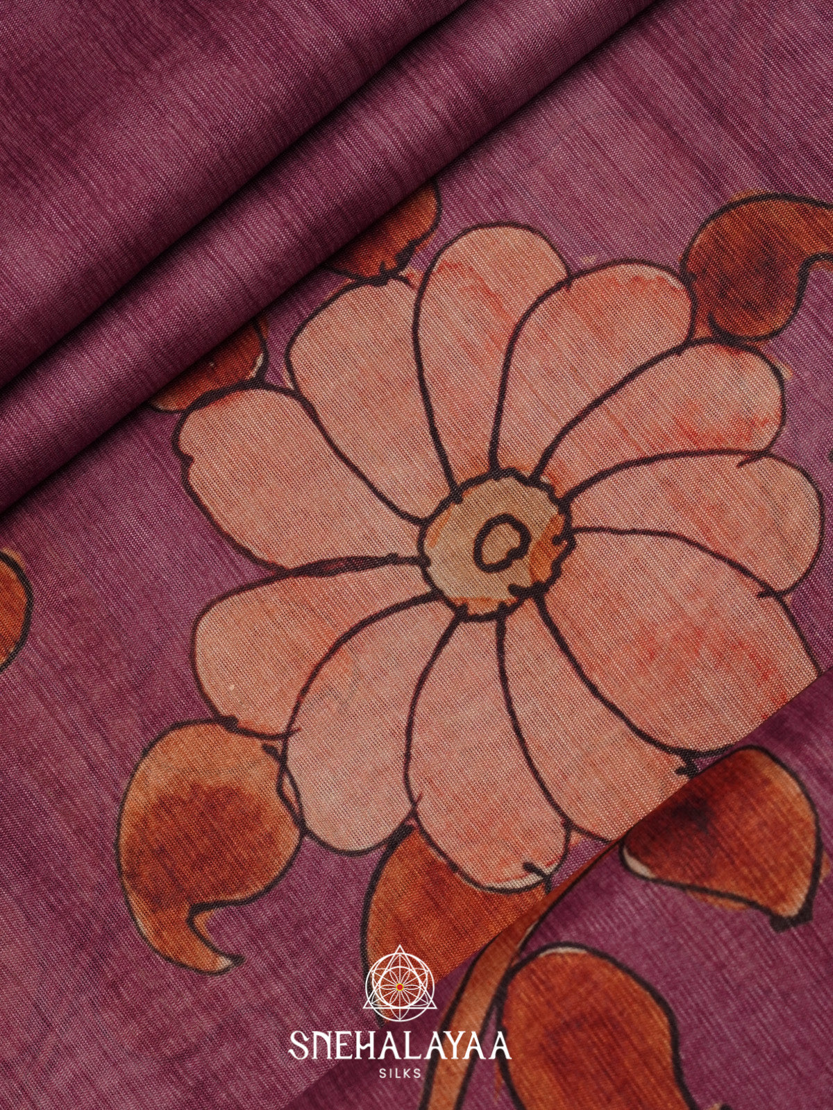 Wine Tussar Saree