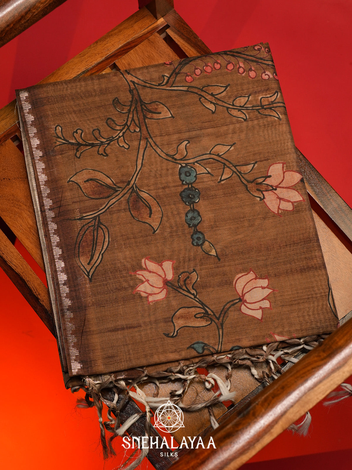 Brown Tussar Saree