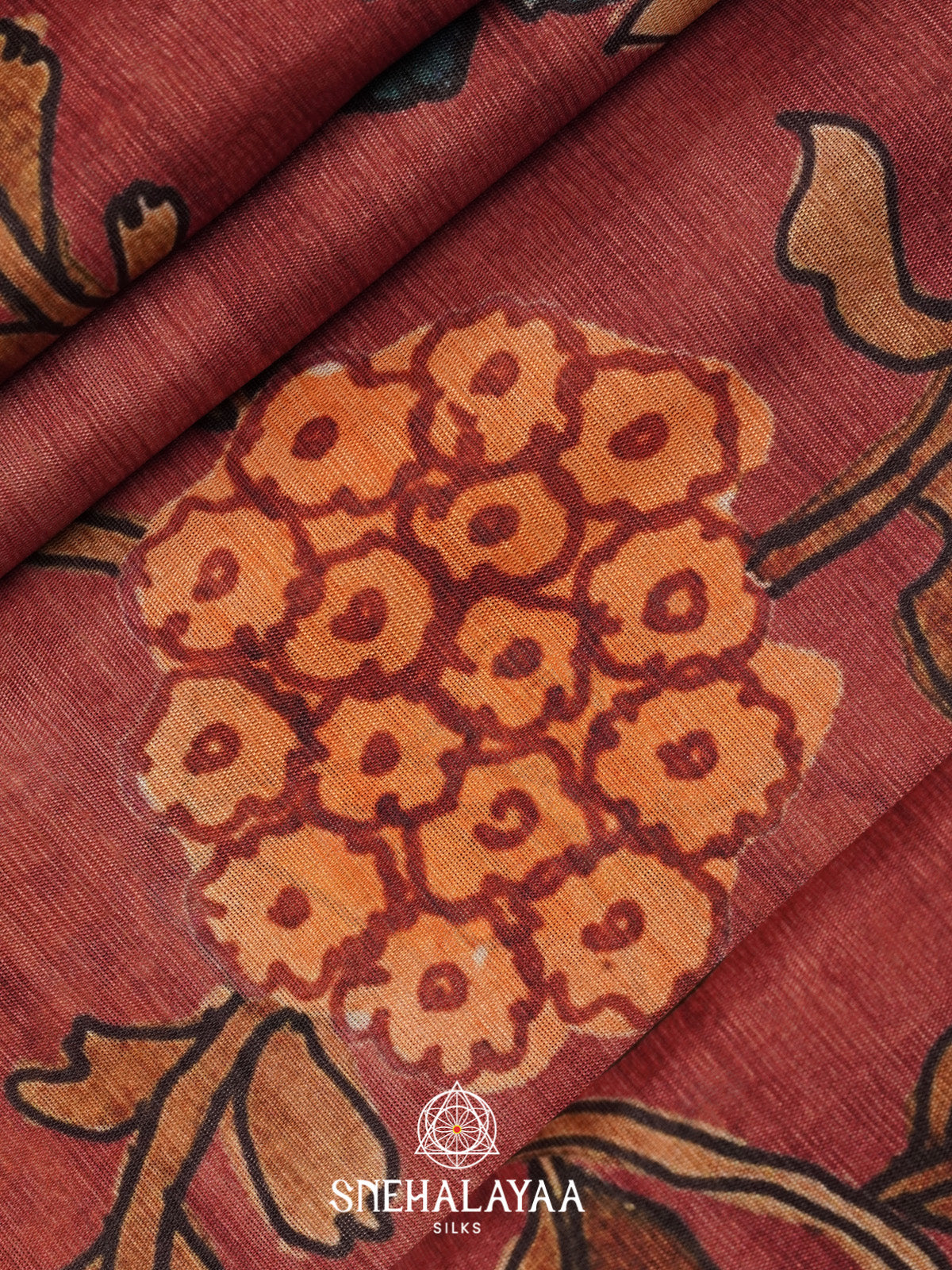 Maroon Tussar Saree