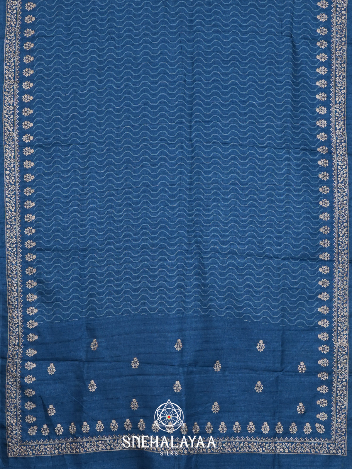 Peacock Blue Tussar Saree
