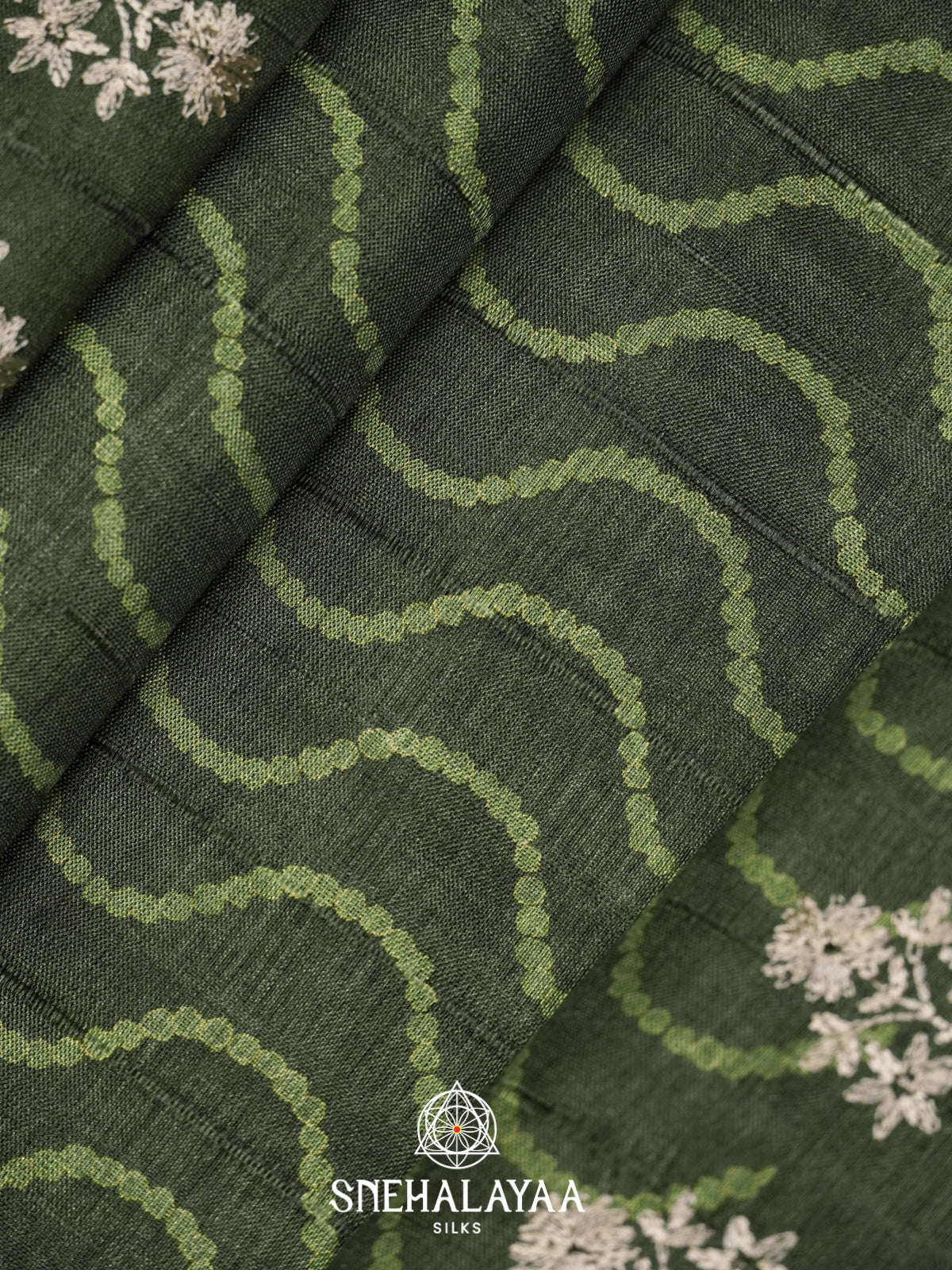 Olive Green Tussar Saree