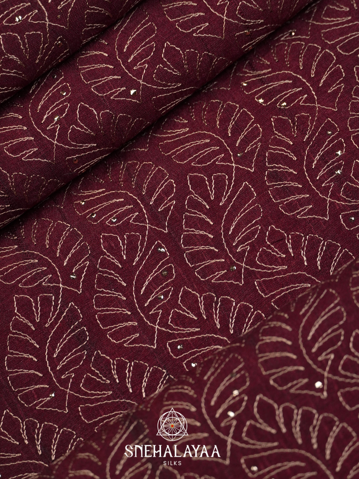 Maroon Tussar Saree