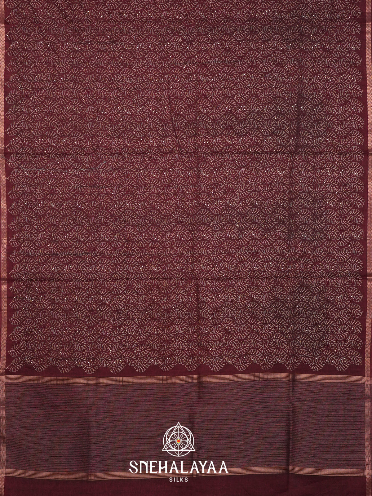 Maroon Tussar Saree