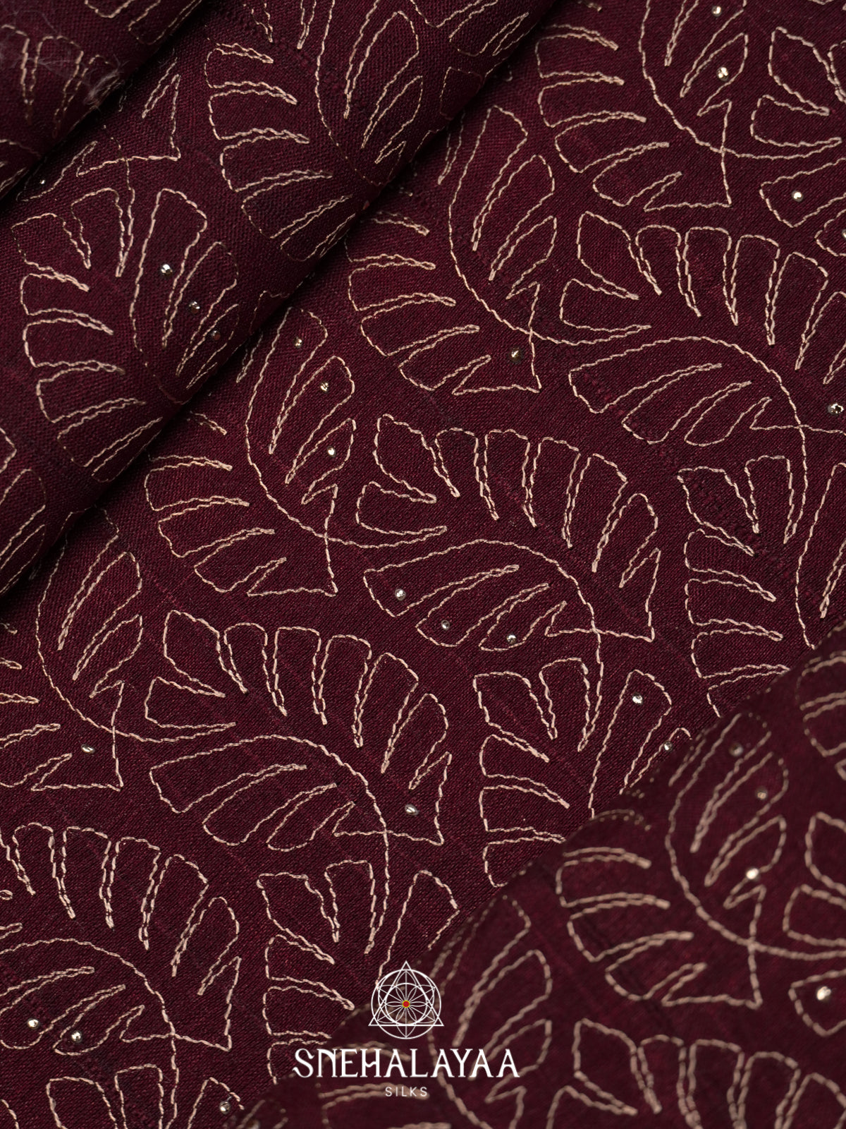 Maroon Tussar Saree