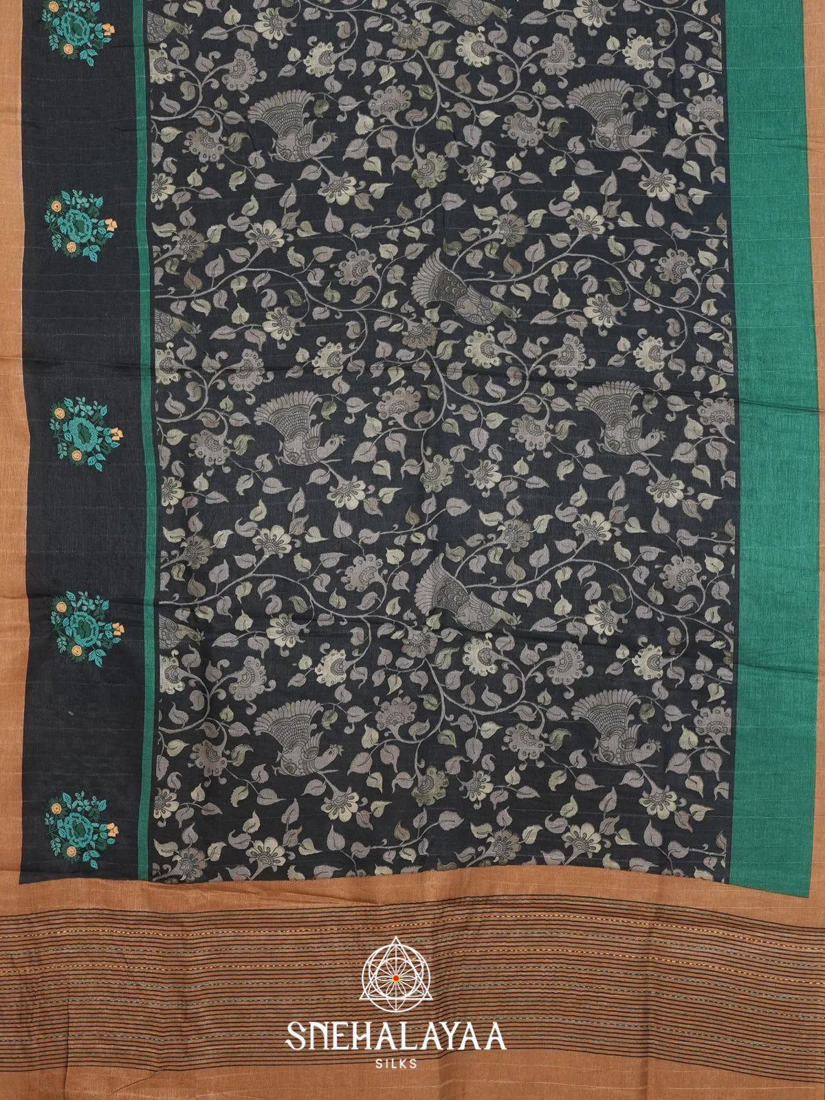Black Tussar Saree