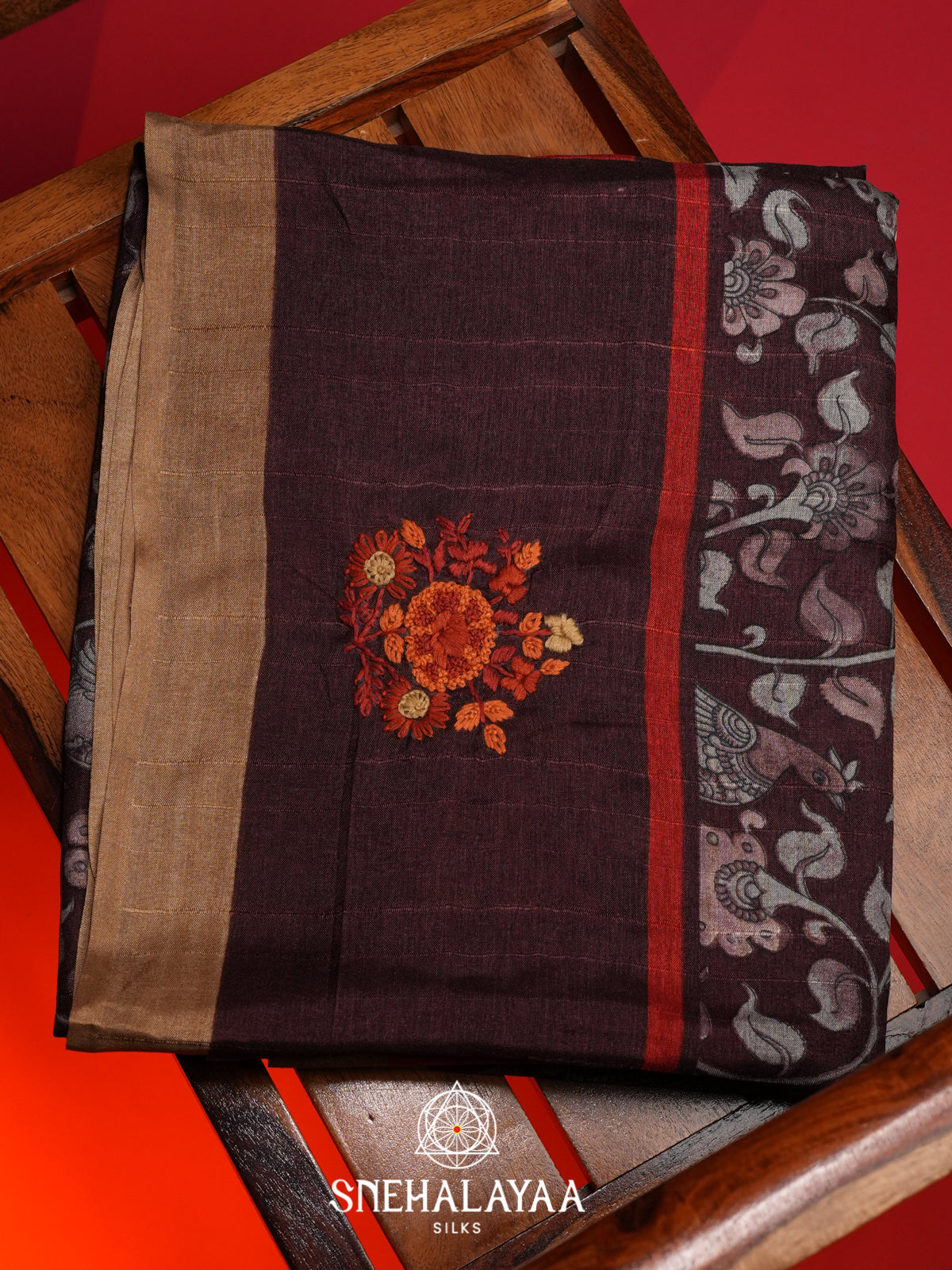 Brown Tussar Saree