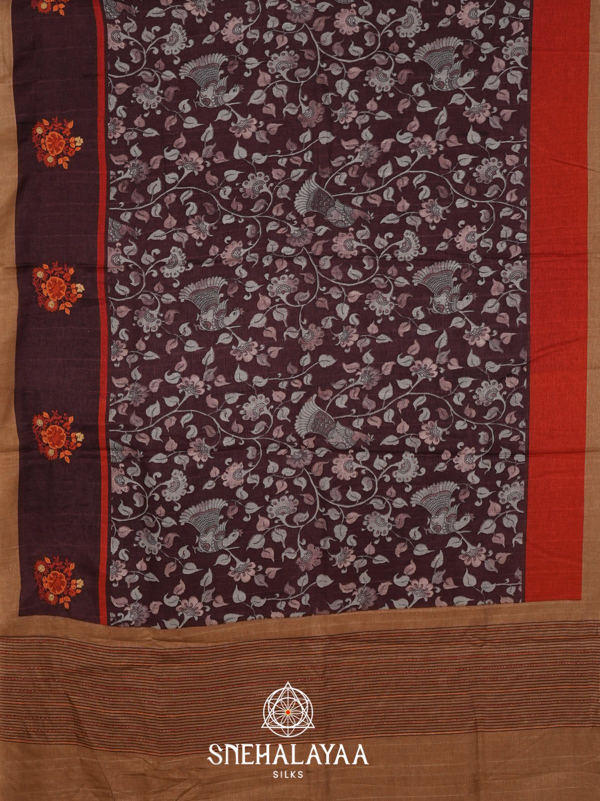 Brown Tussar Saree