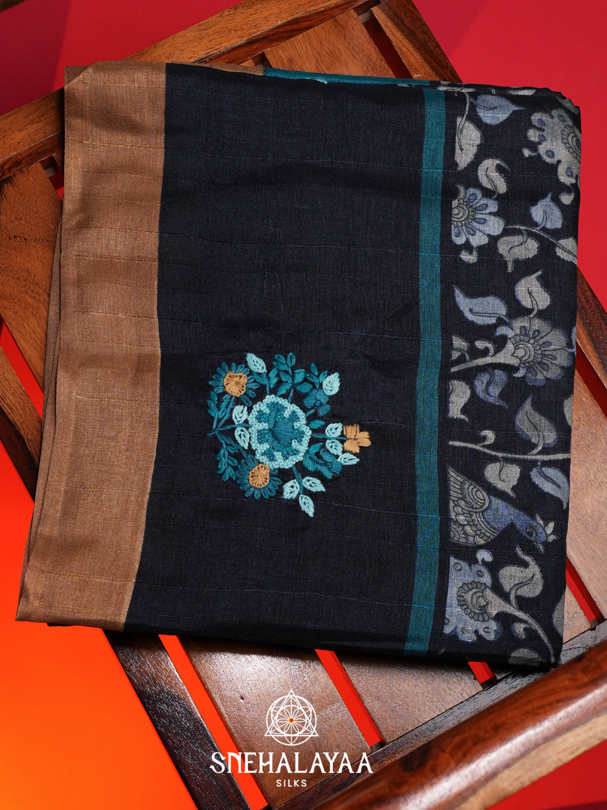 Black Tussar Saree