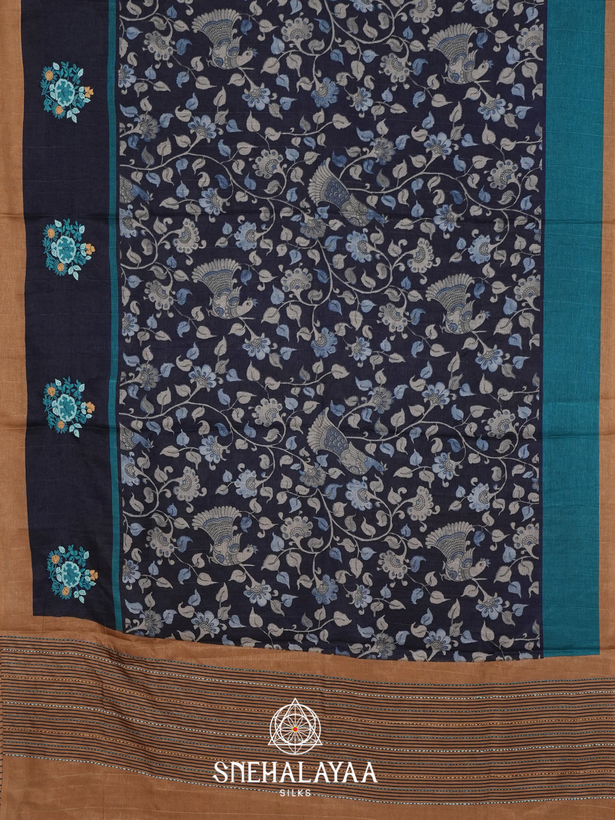 Black Tussar Saree