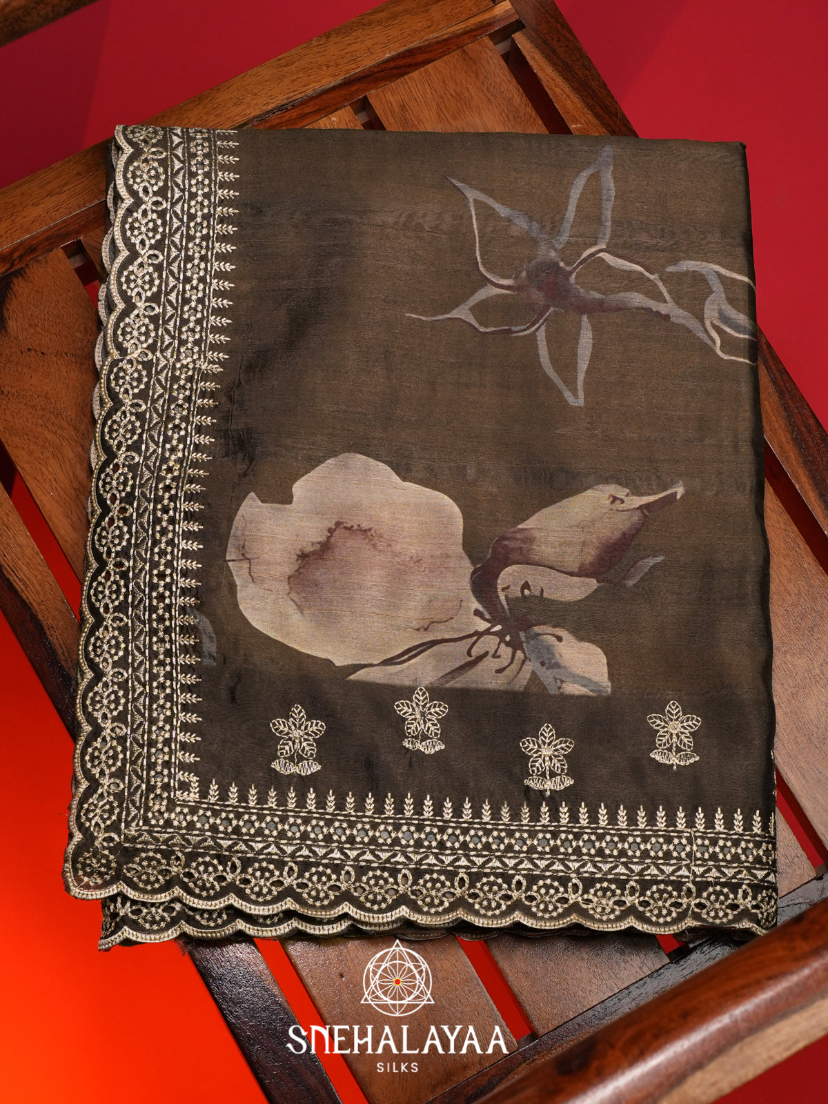 Brown Tussar Saree