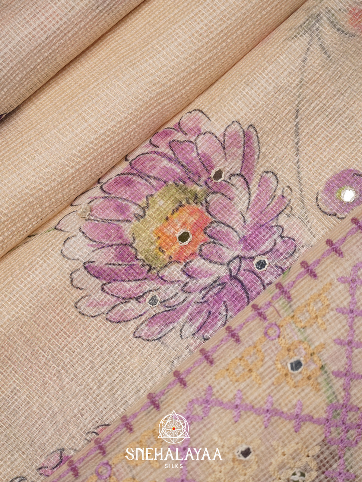 Cream Kota Saree