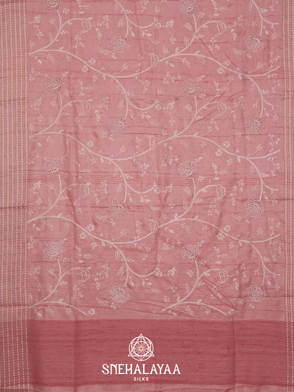 Baby Pink Tussar Saree