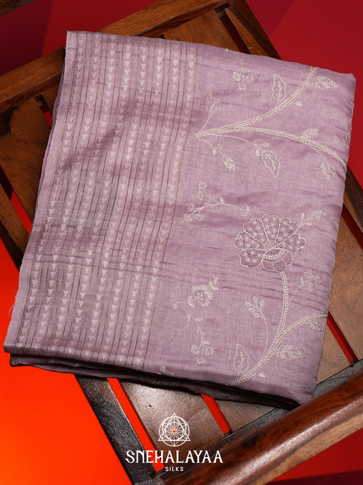 Lavender Tussar Saree