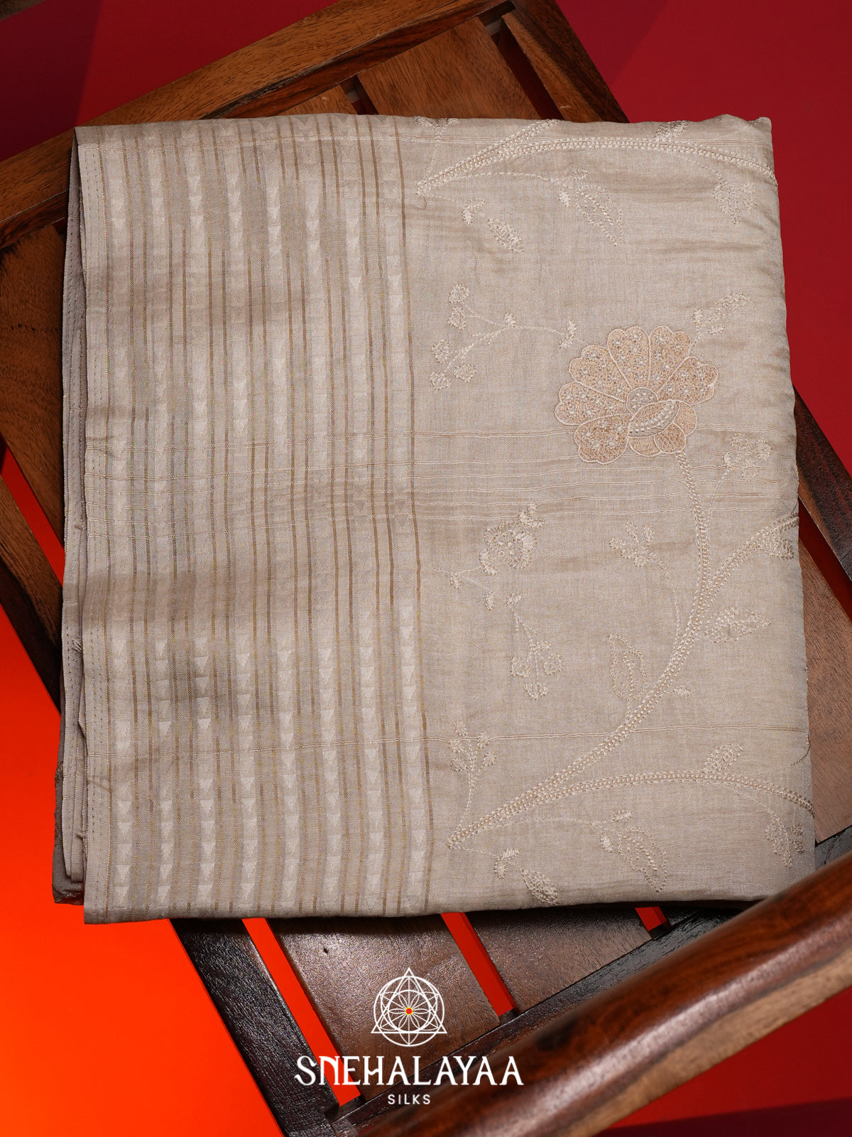 Cream Tussar Saree