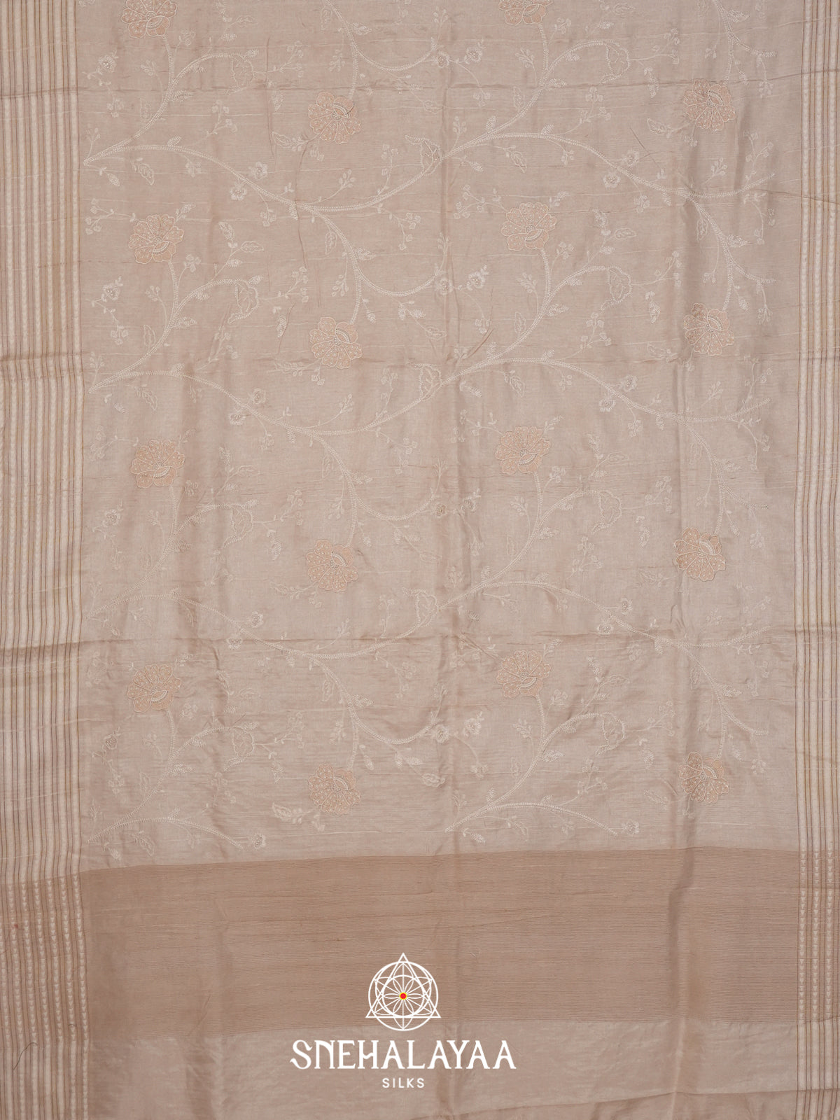 Cream Tussar Saree