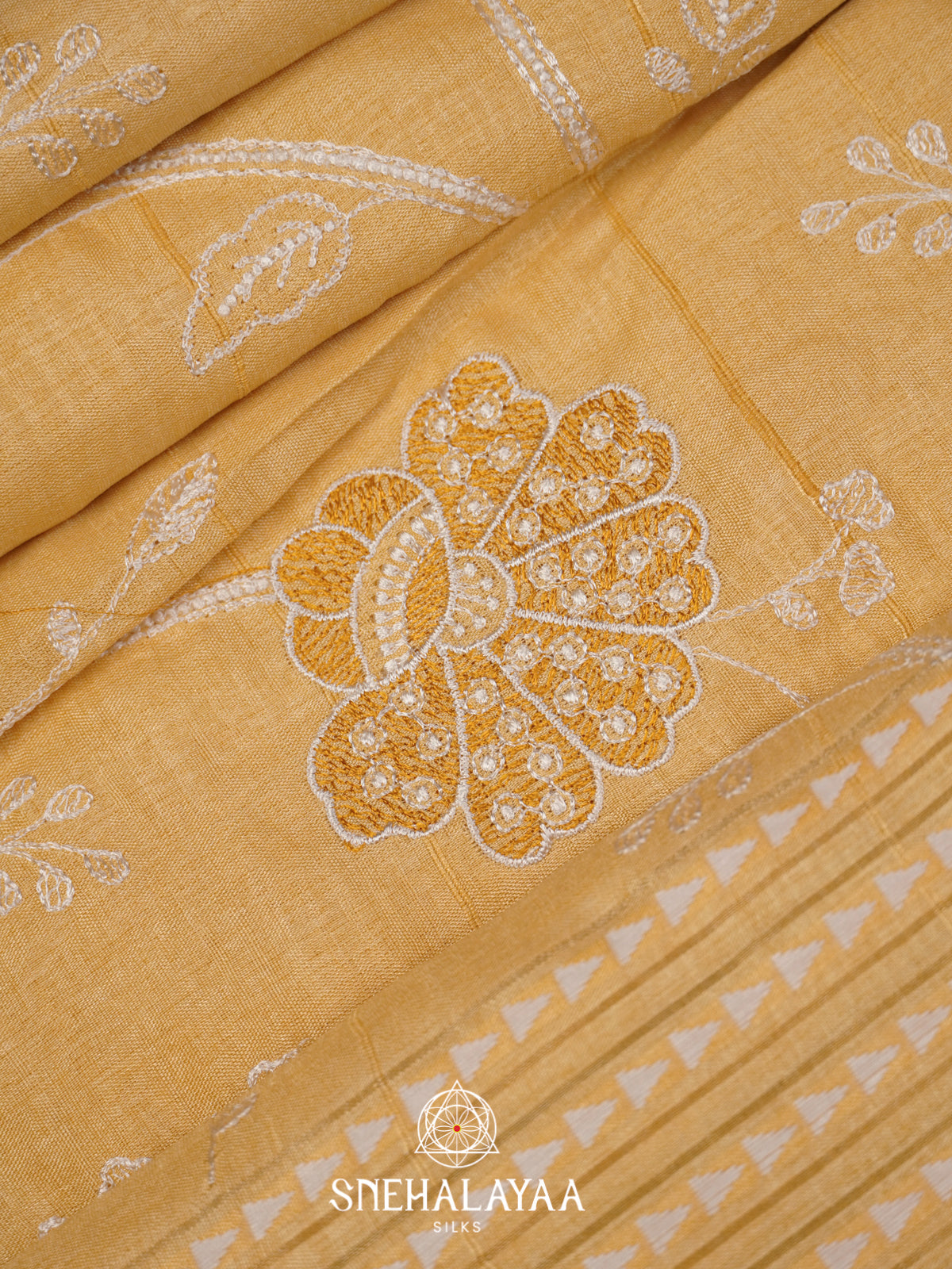 Yellow Tussar Saree