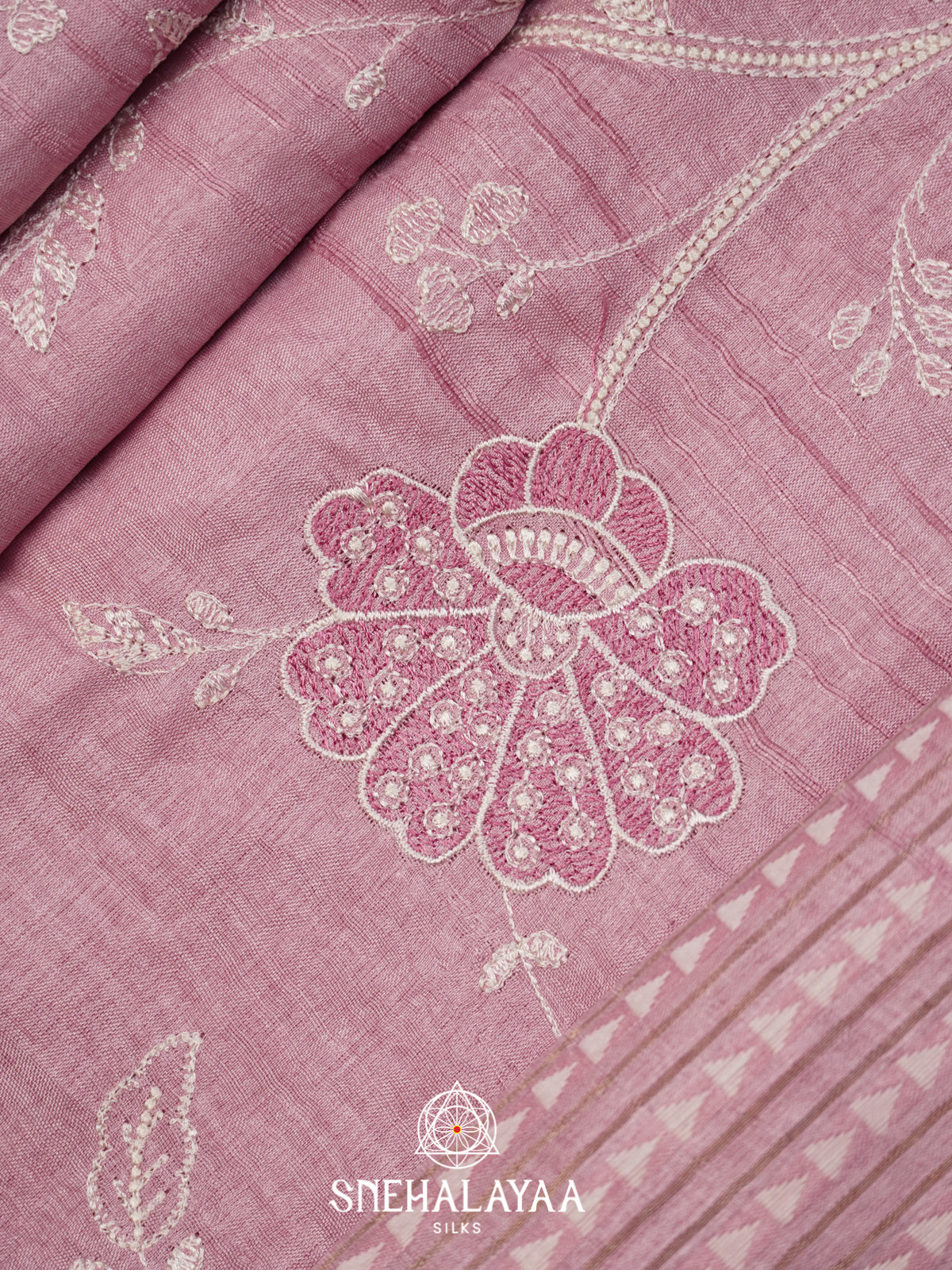 Pink Tussar Saree