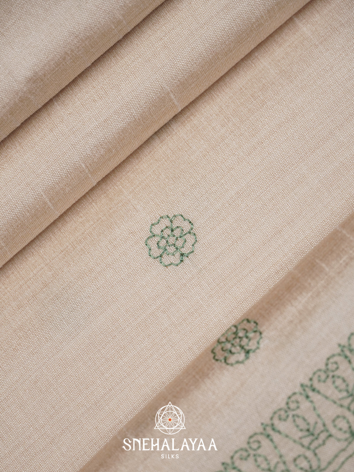 Beige Tussar Saree