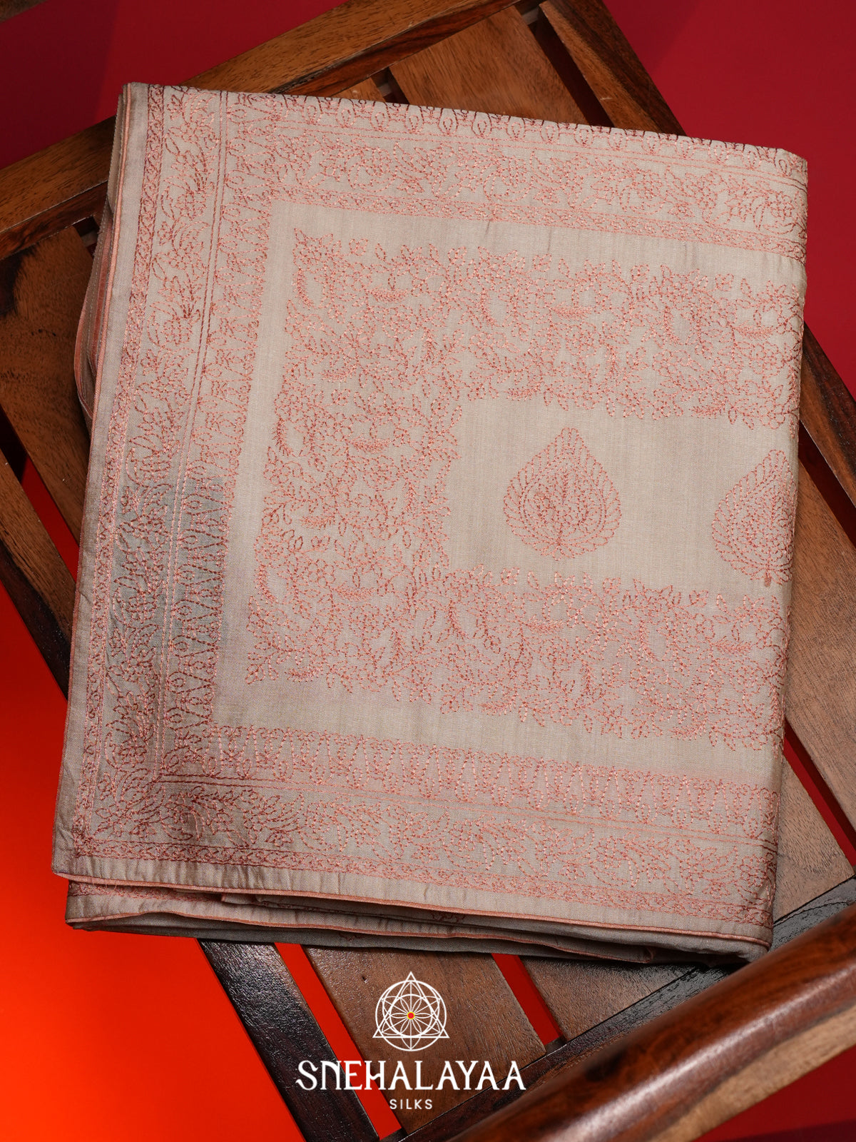 Beige Tussar Saree