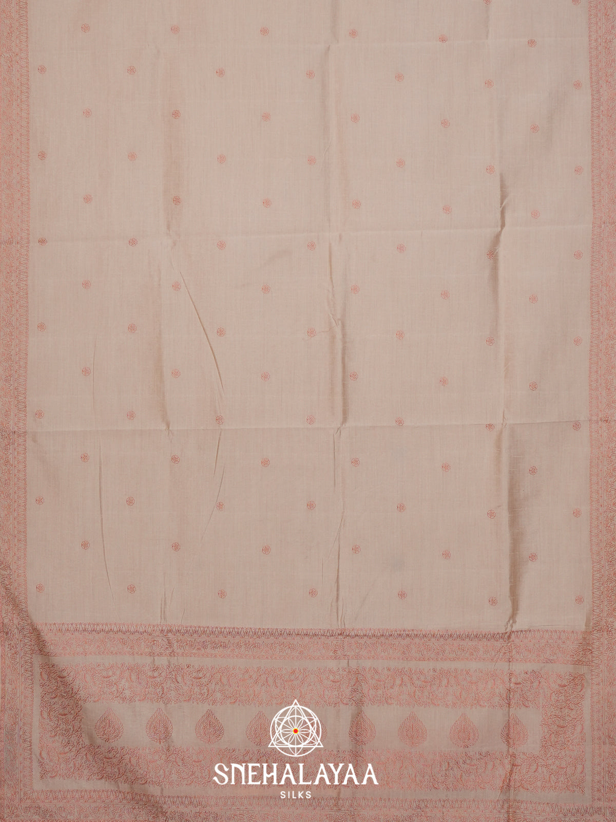 Beige Tussar Saree