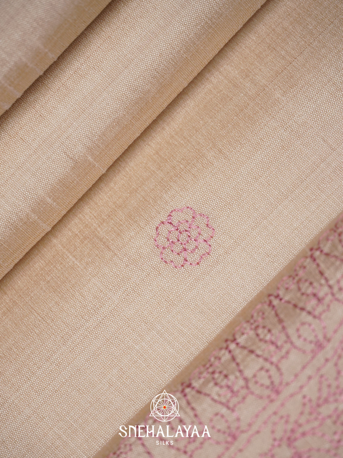 Beige Tussar Saree