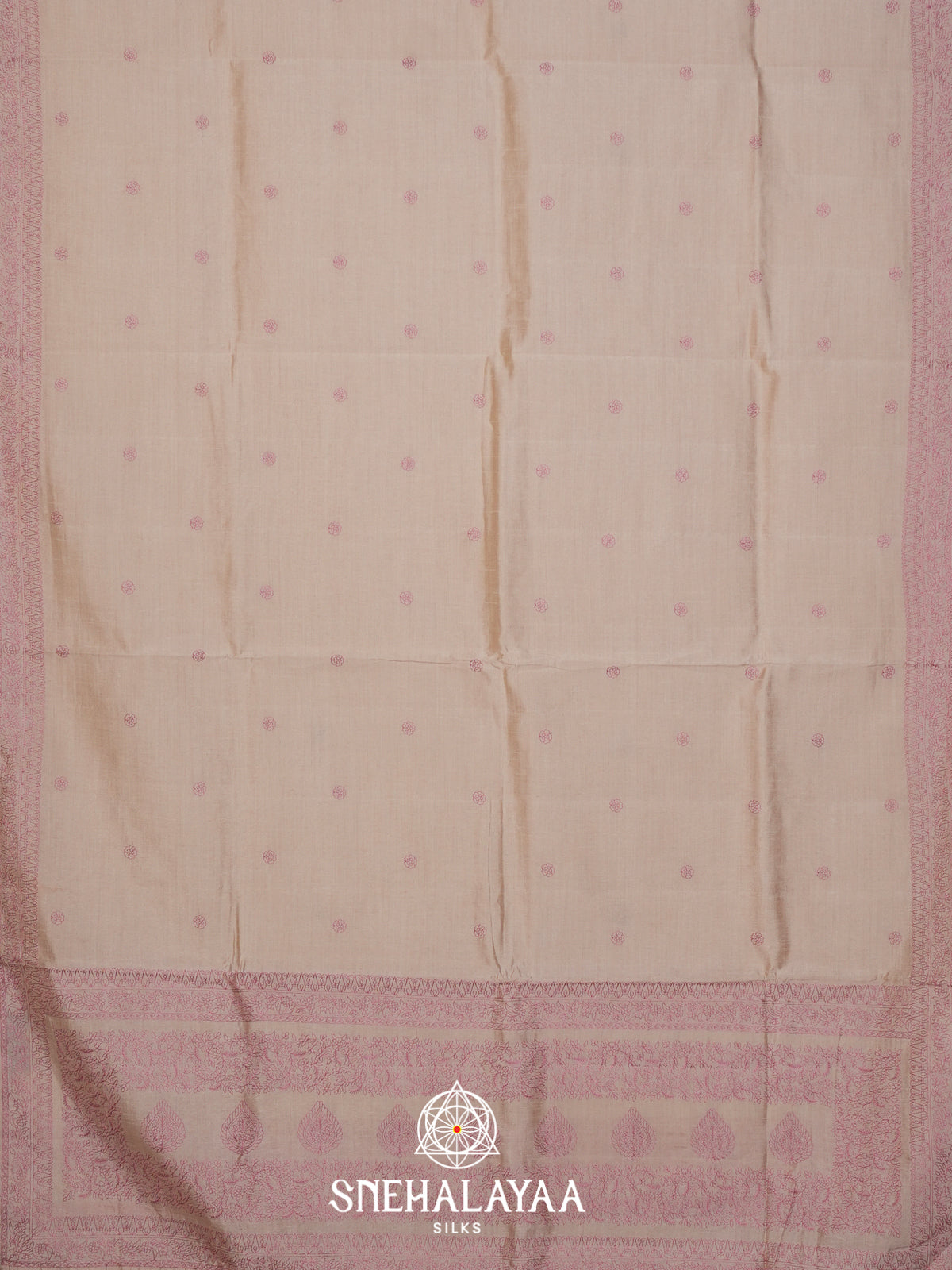 Beige Tussar Saree