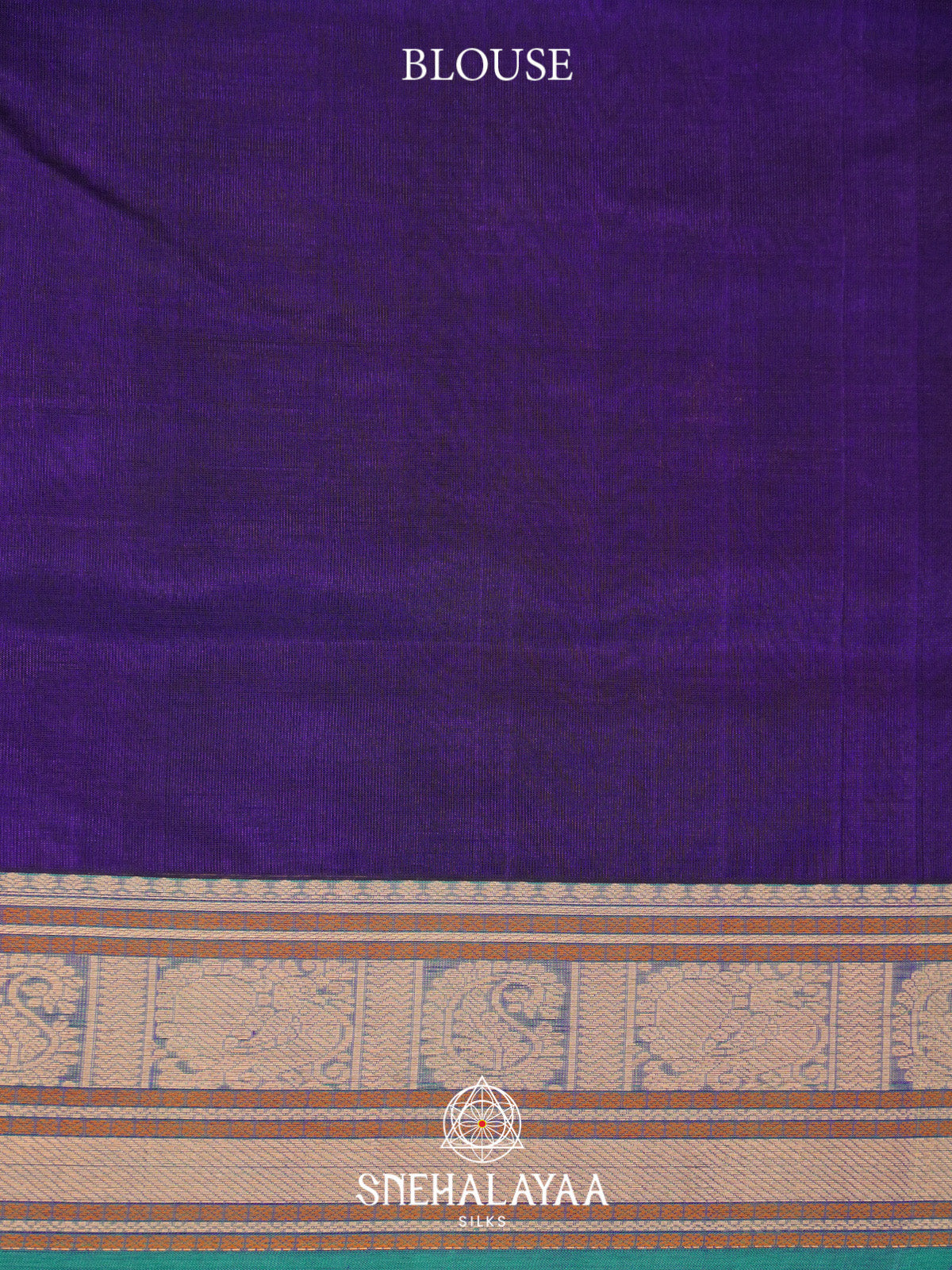 Royal Purple Silk Cotton Saree with Gold Zari Buttas and Zari Border