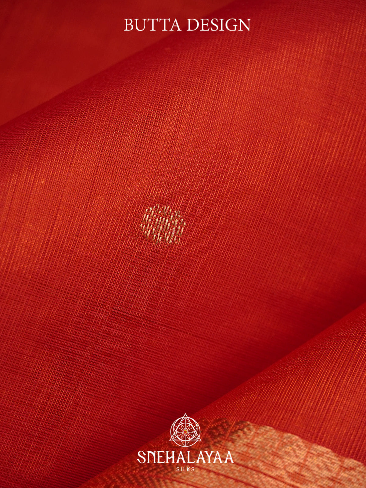 Red Silk Cotton Saree with Gold Zari Border