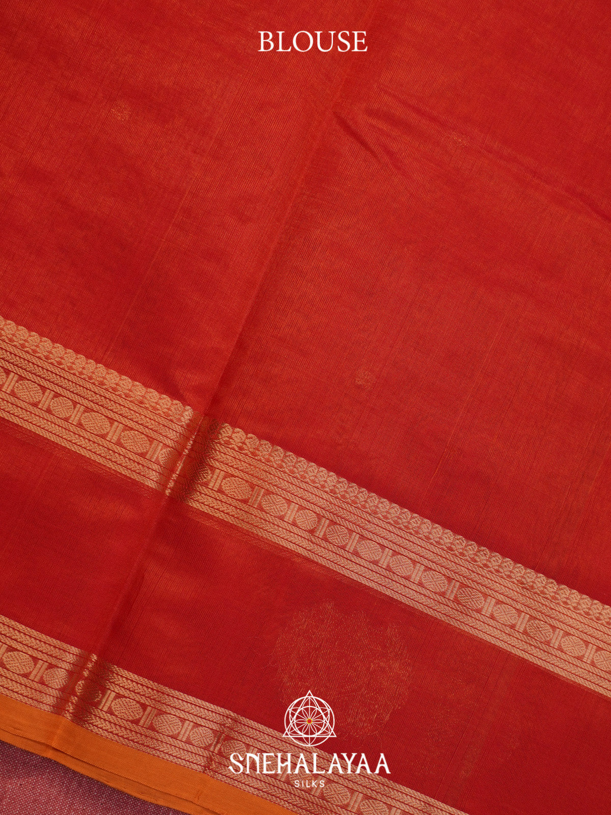 Red Silk Cotton Saree with Gold Zari Border