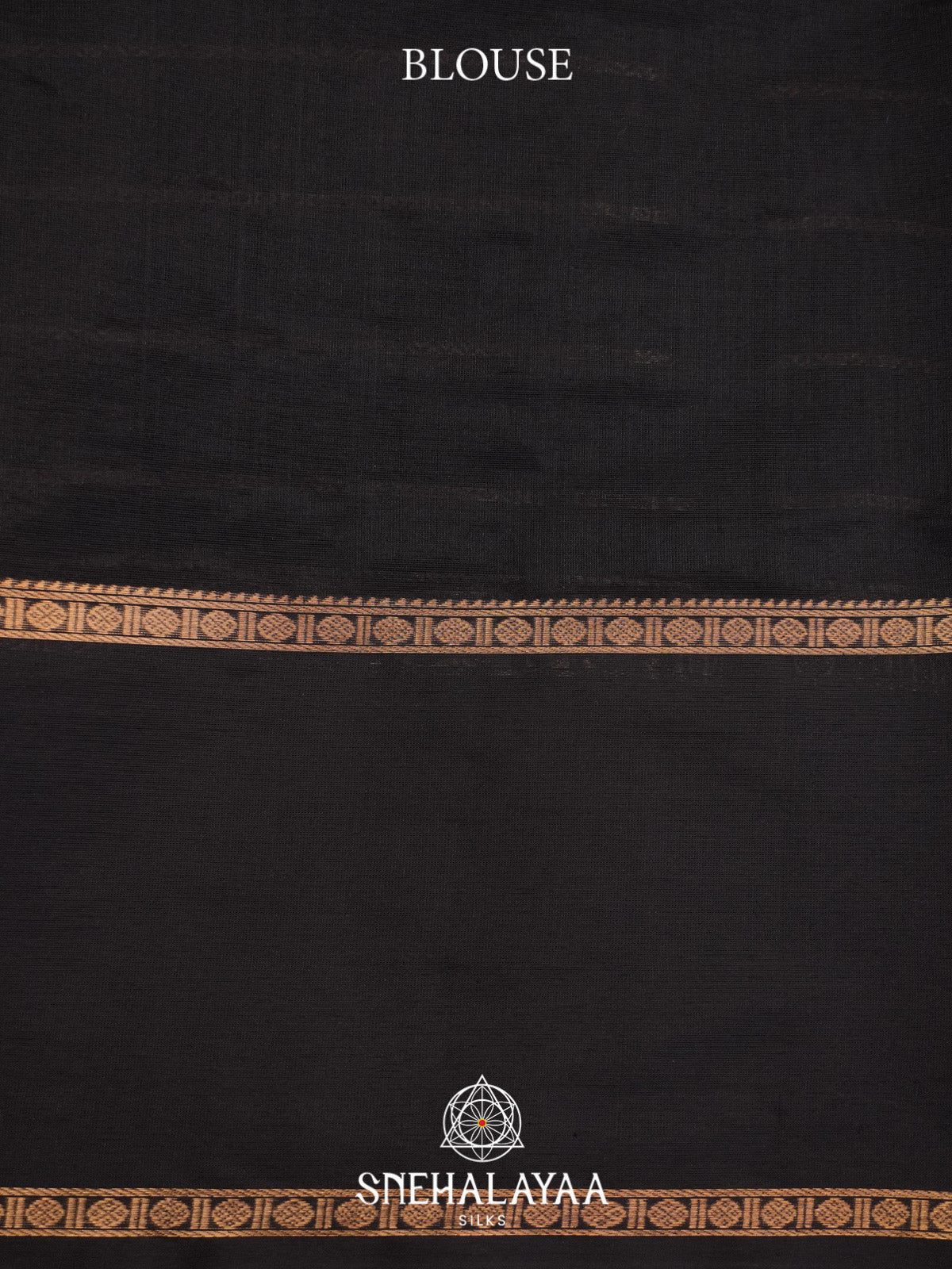 Black Striped Silk Cotton Saree with Gold Zari Motifs and Border