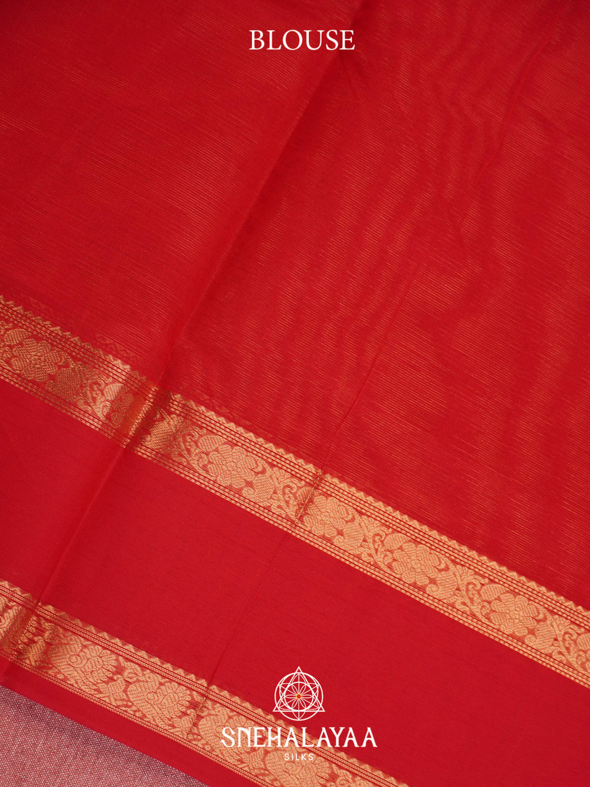 Red Silk Cotton Saree with Gold Zari Border