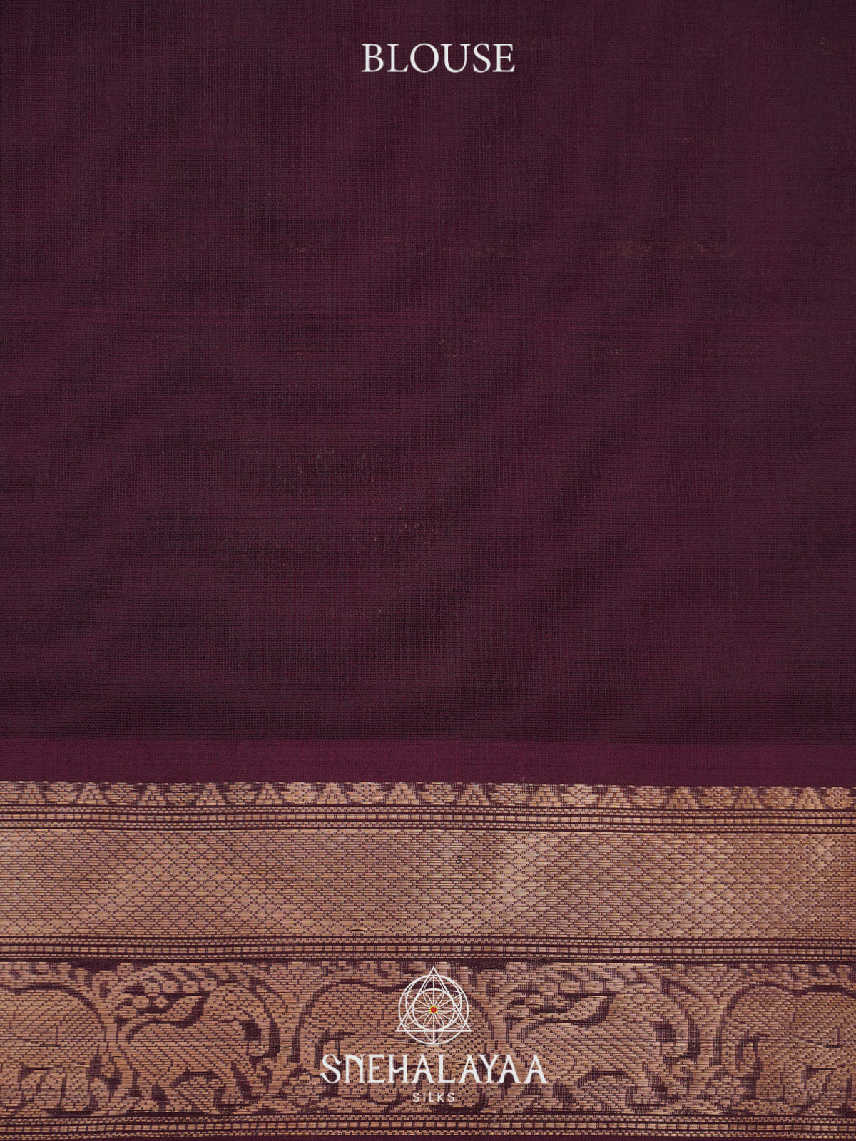 Burgundy Striped Silk Cotton Saree with Gold Zari Border