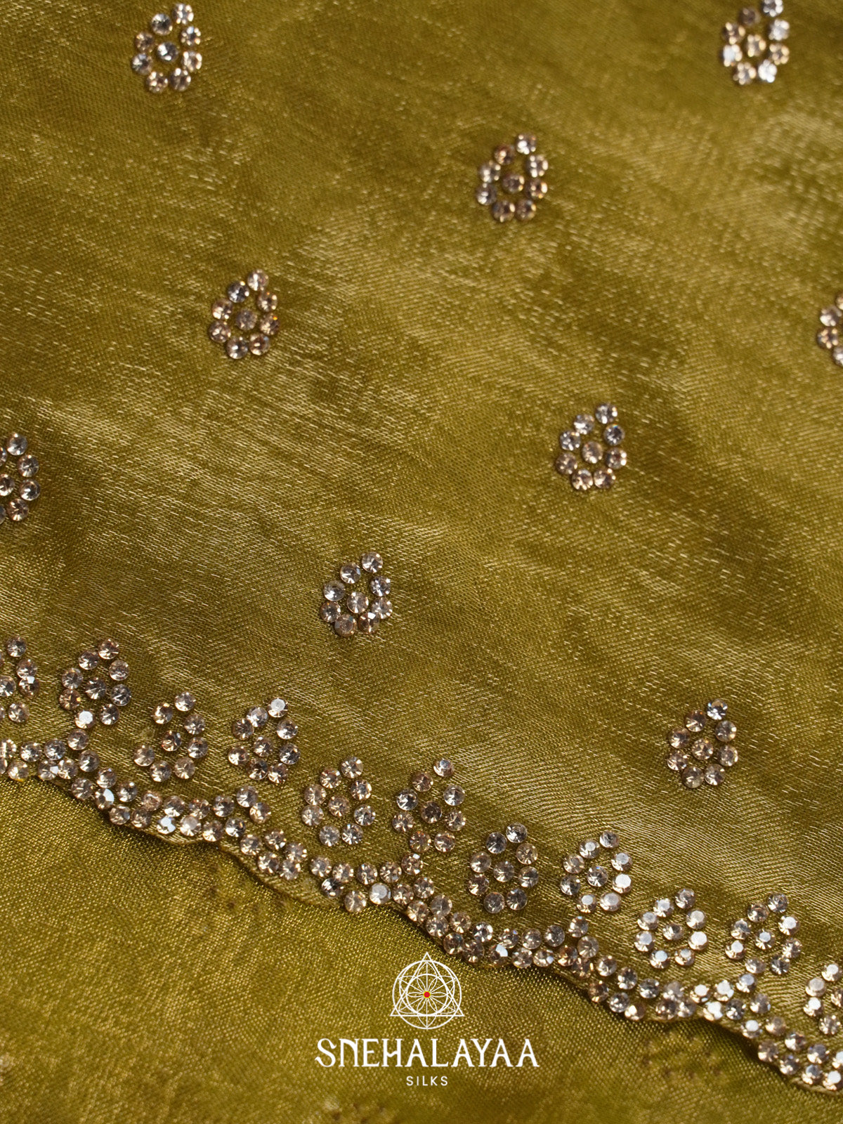 Olive Green Designer Saree