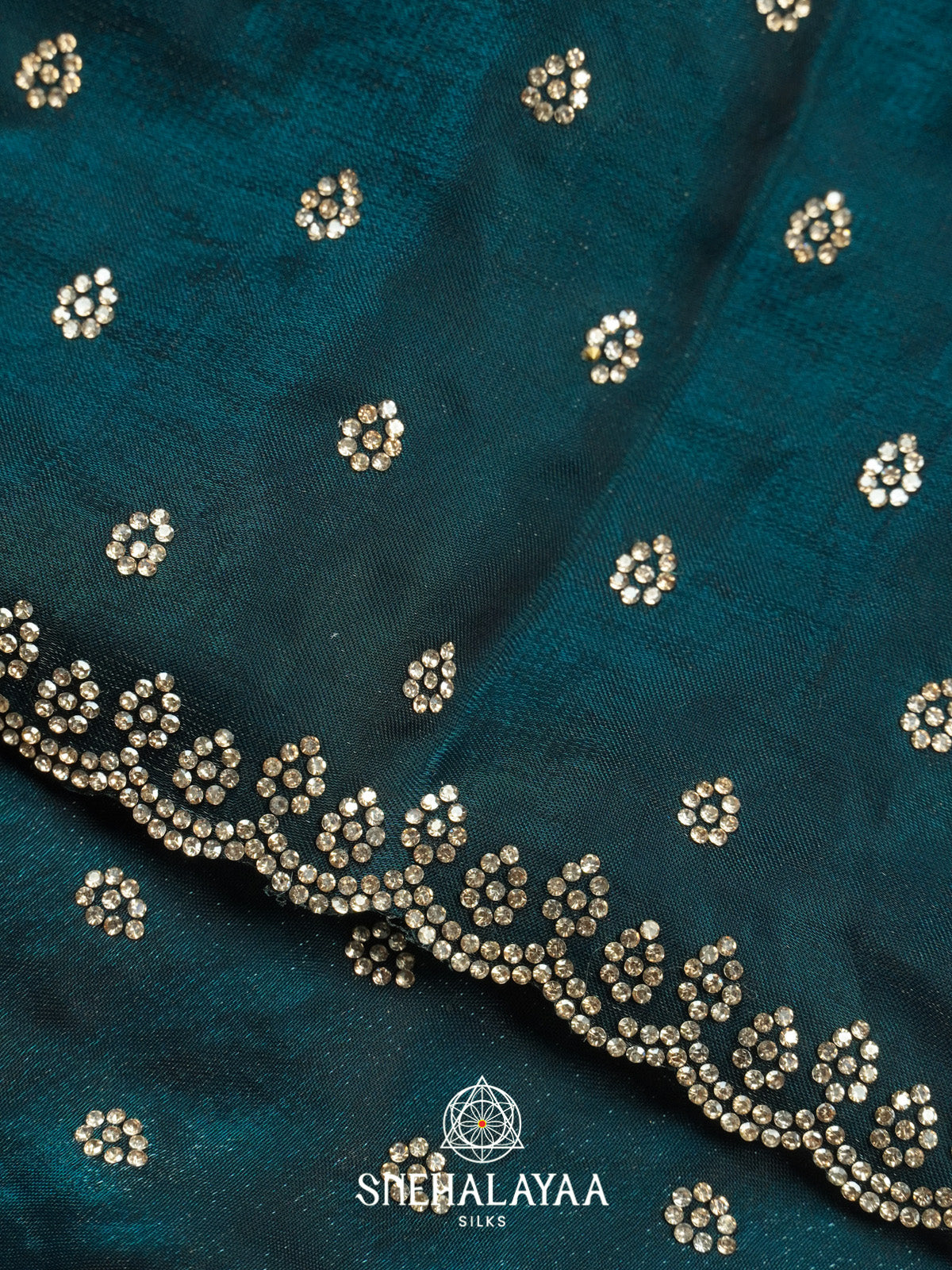 Peacock Blue Designer Saree