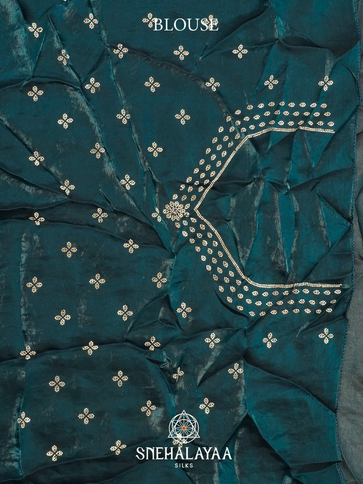 Peacock Blue Designer Saree