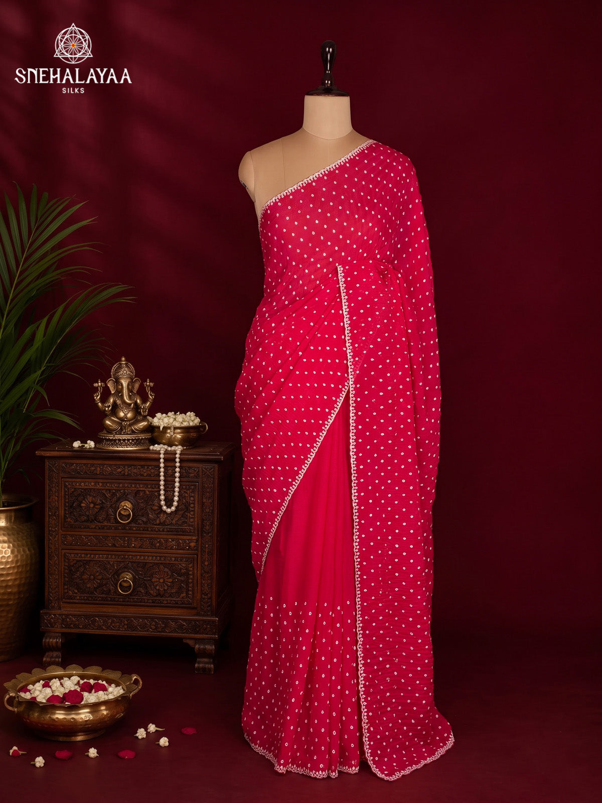 Rani Pink Designer Saree