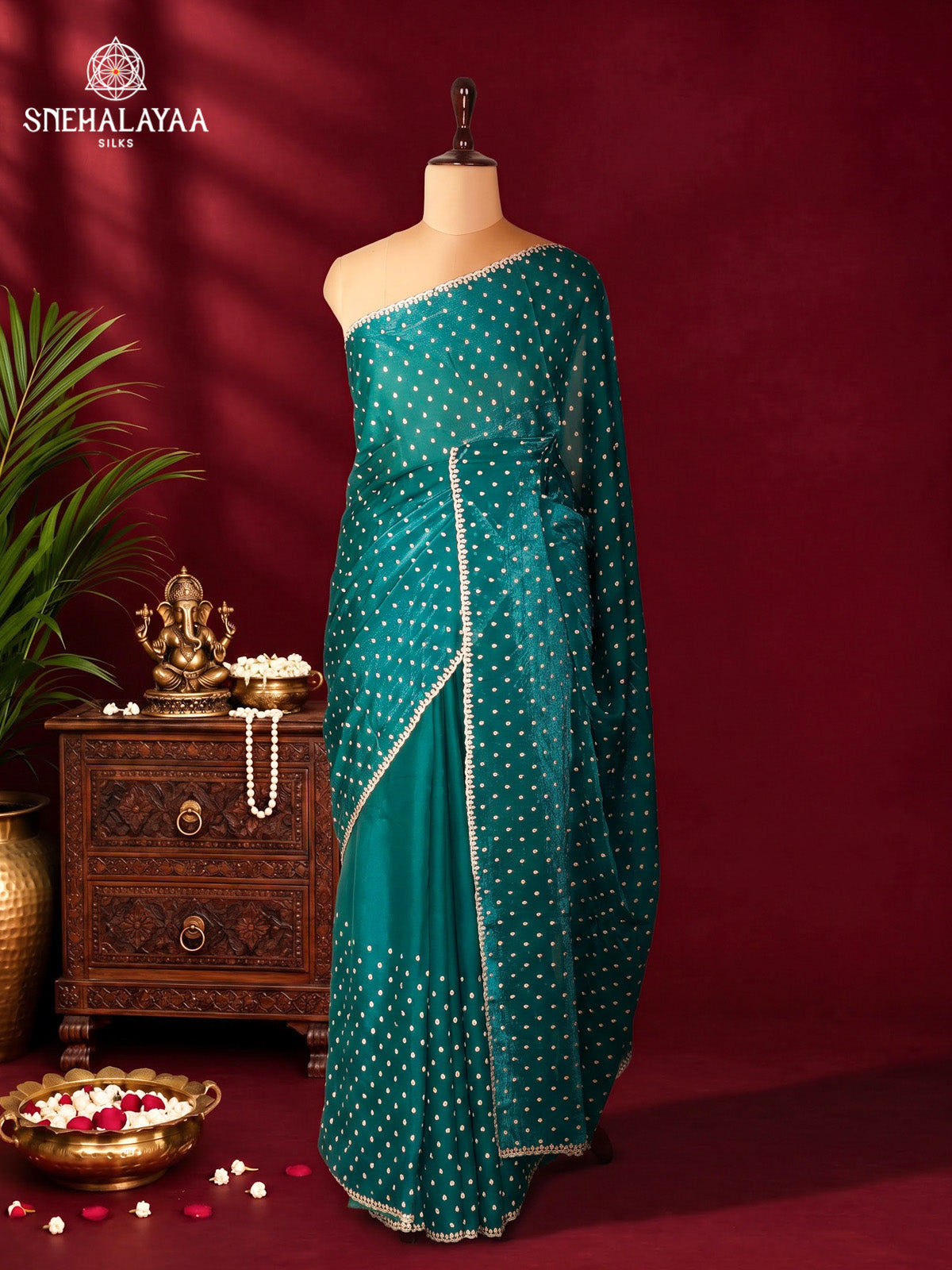 Teal Designer Saree