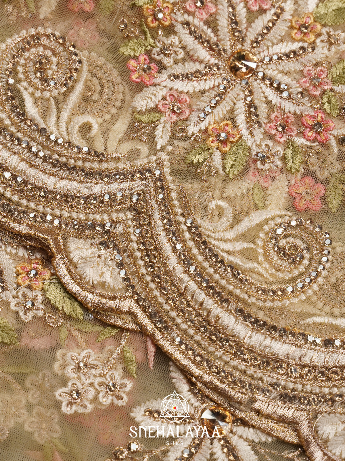Pale Yellow Designer Saree