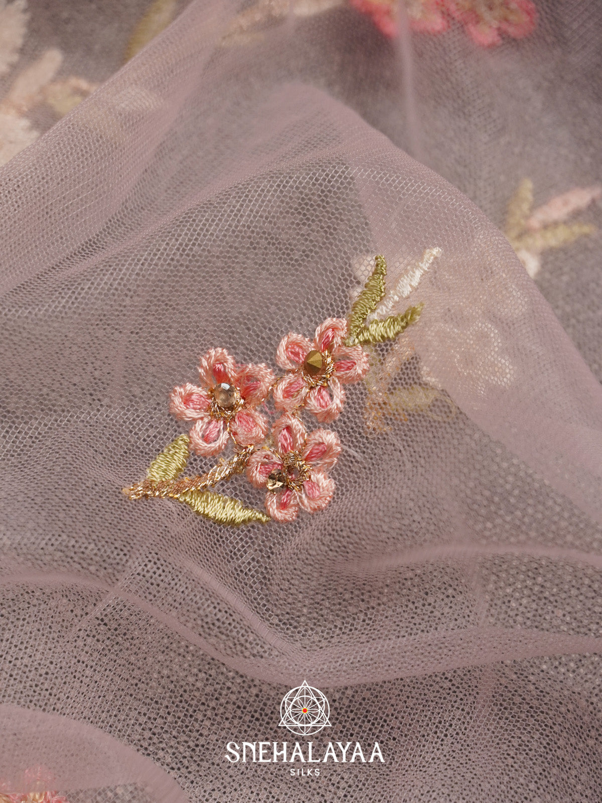 Peach Designer Saree