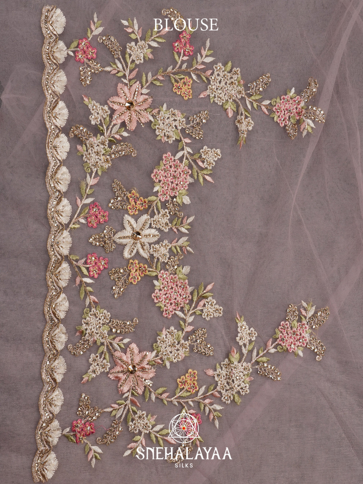 Peach Designer Saree