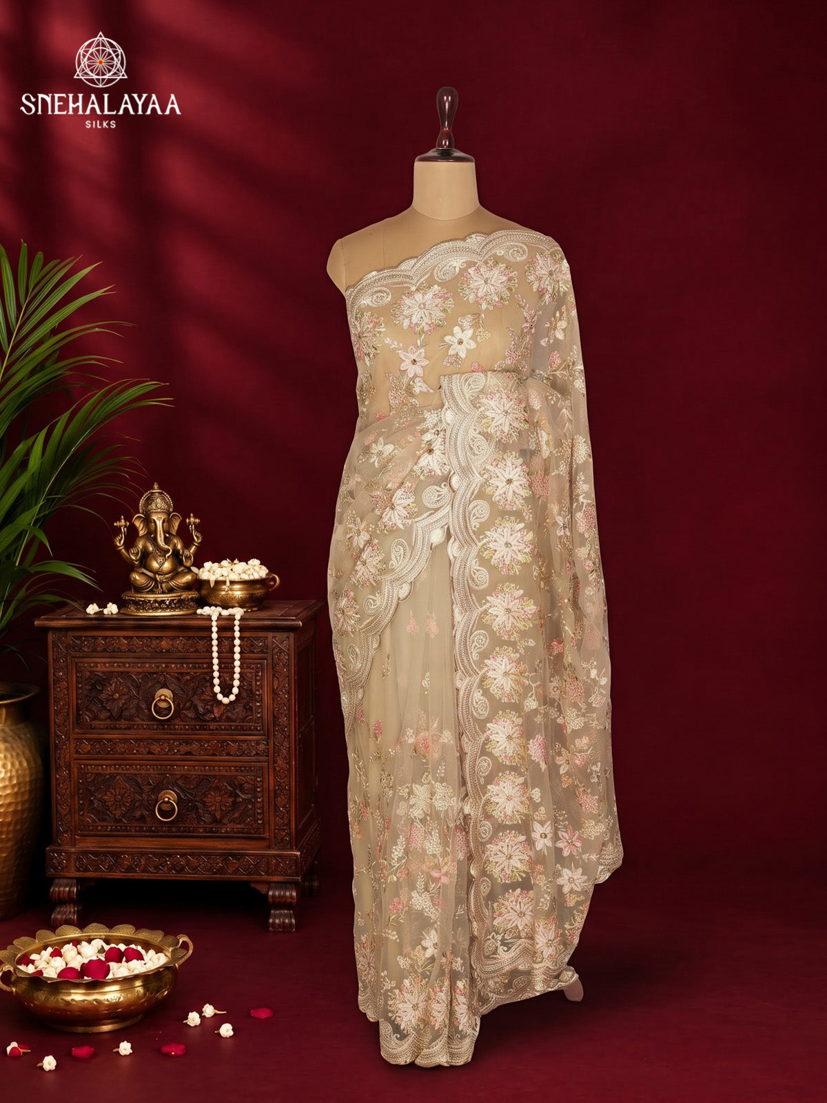 Off White Designer Saree