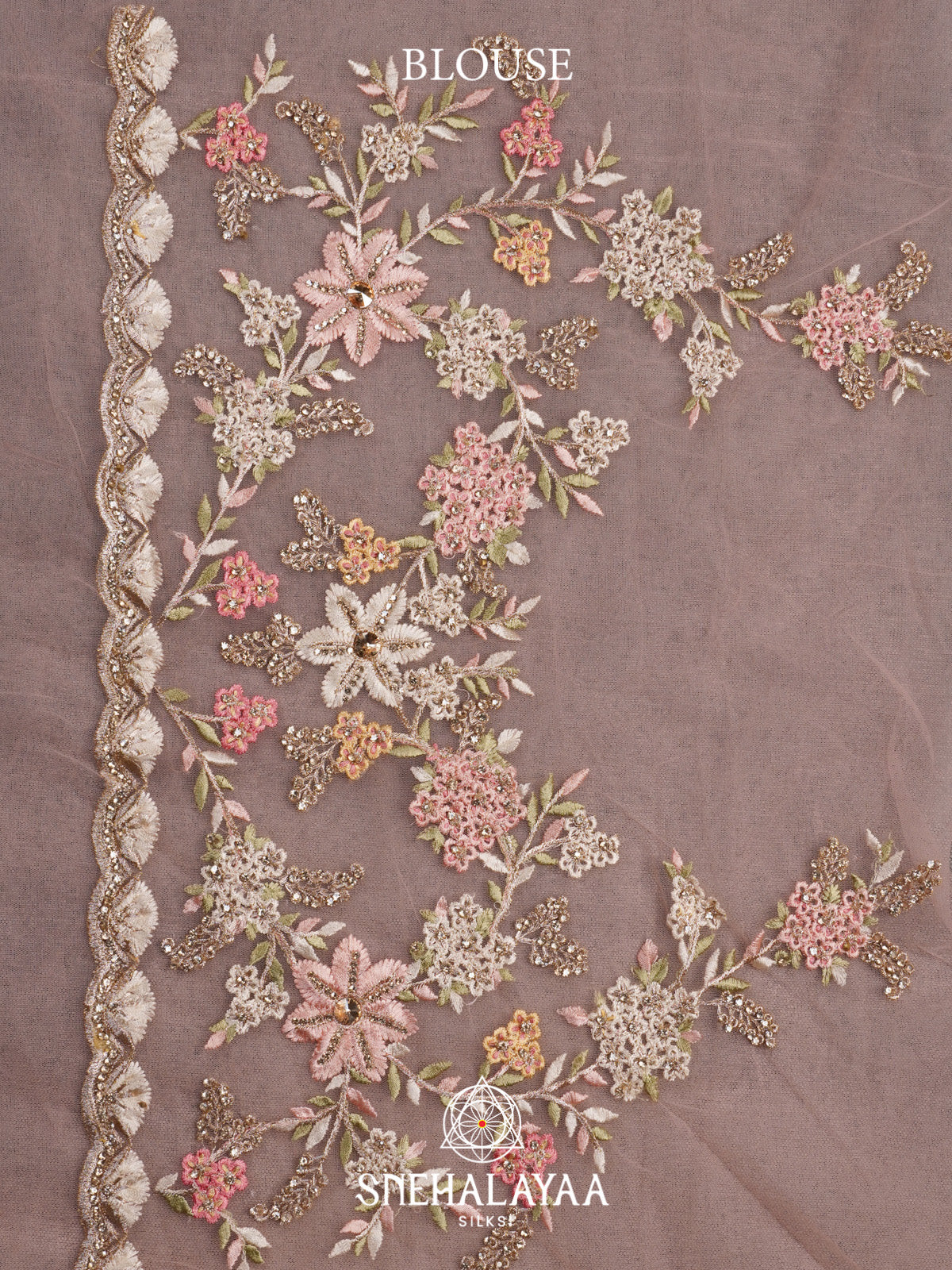 Baby Pink Designer Saree