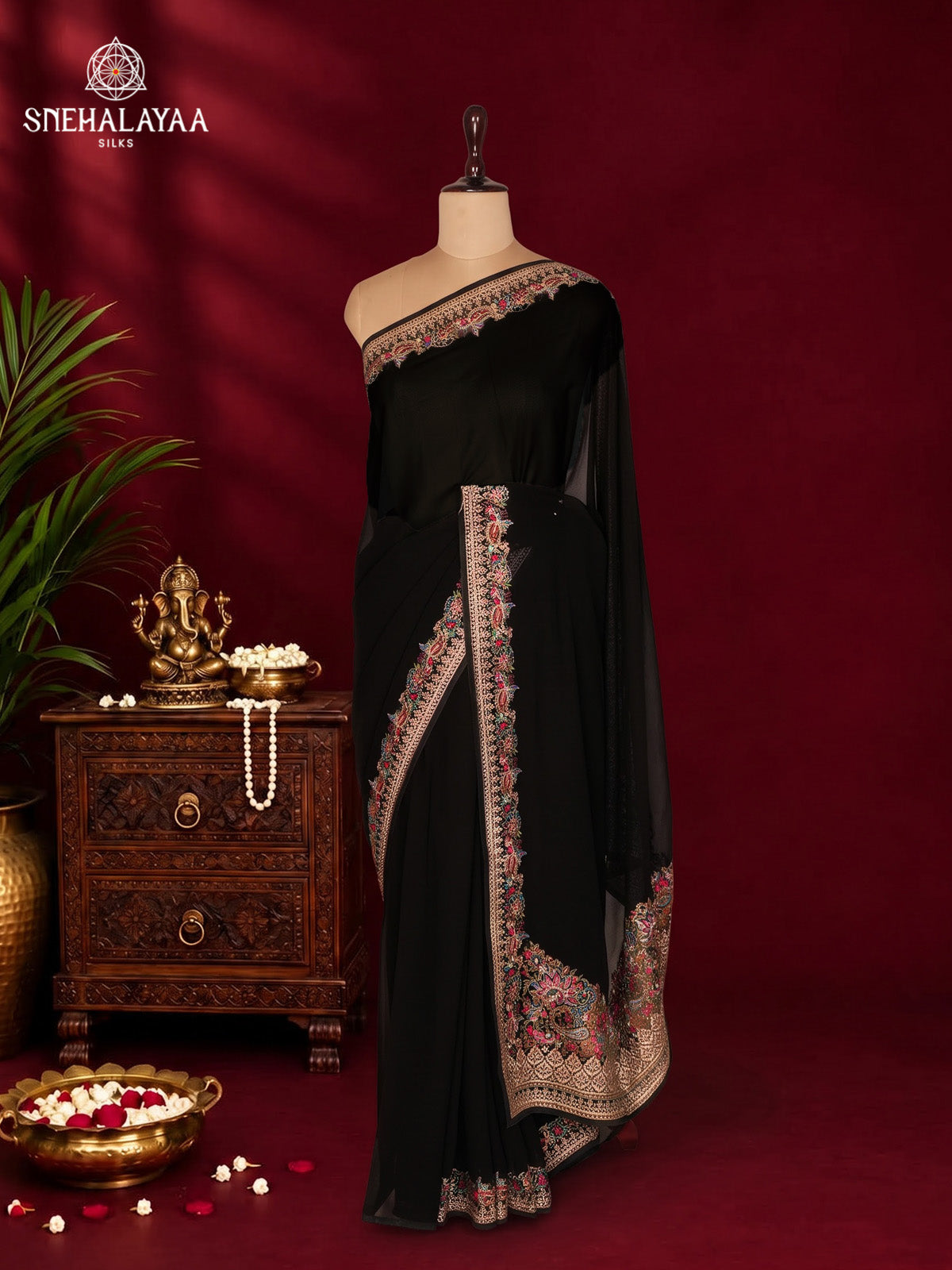 Black Designer Saree