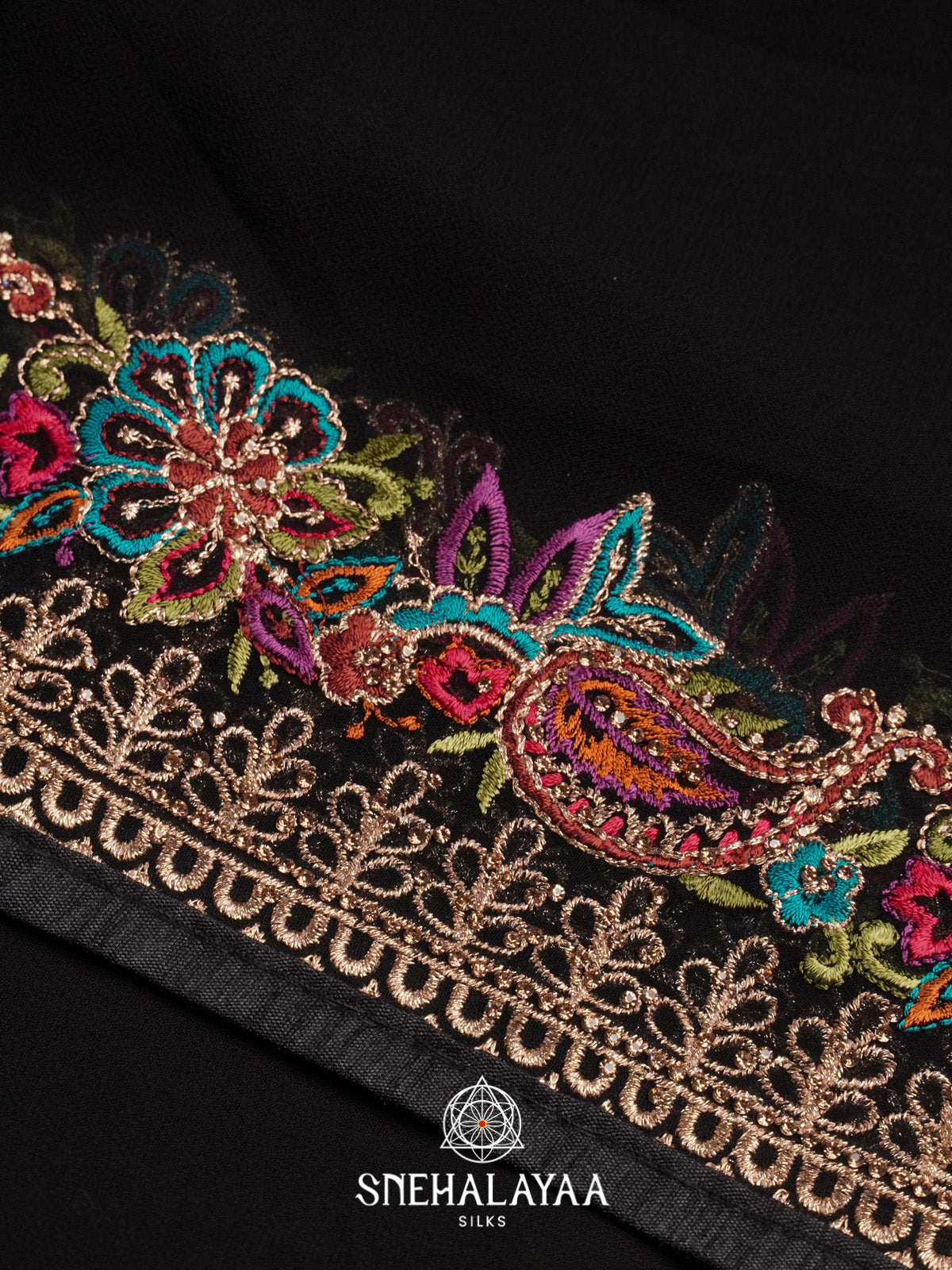 Black Designer Saree