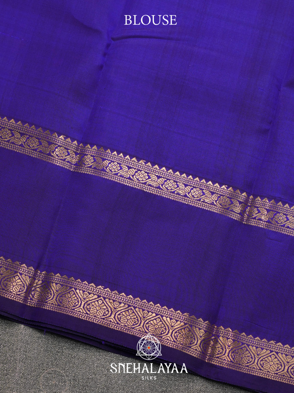 Royal Blue Checked Kanjivaram Silk Saree
