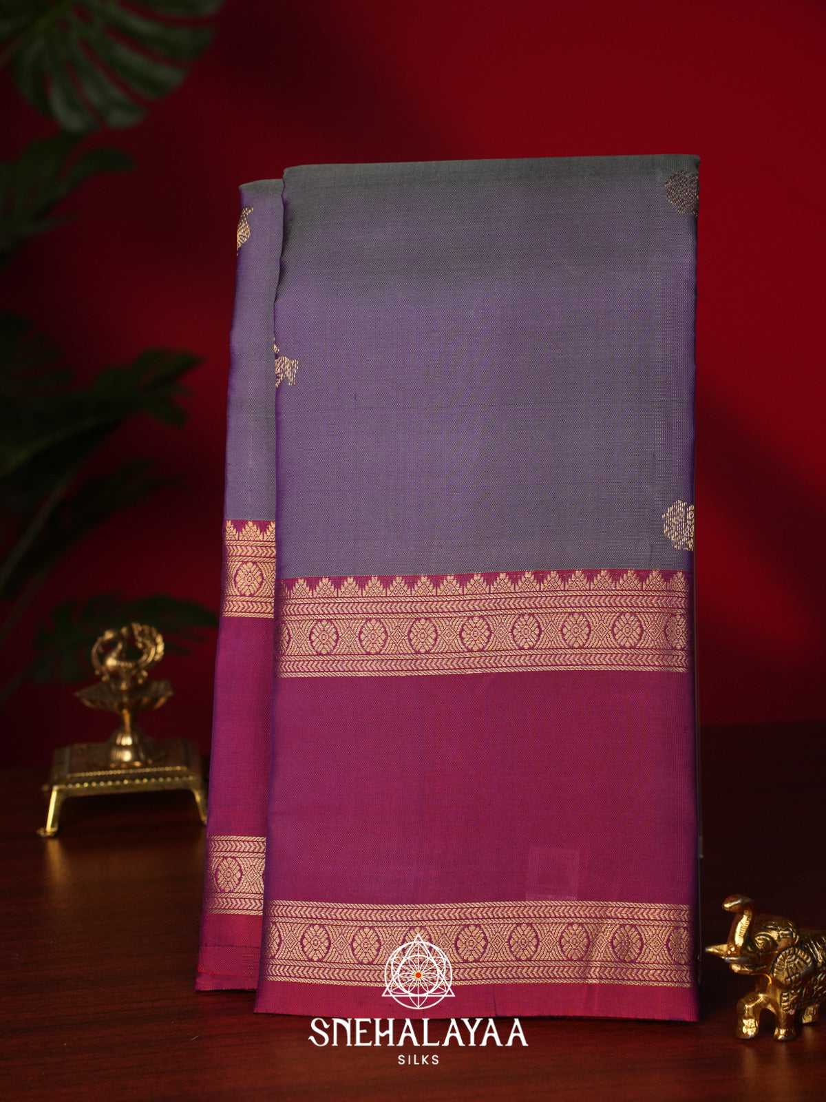 Grey Kanjivaram Silk Saree