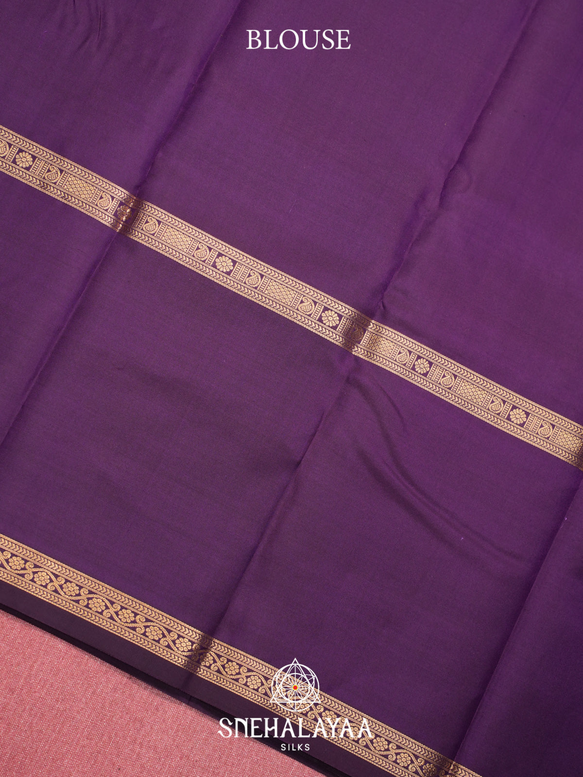 Purple Kanjivaram Silk Saree with Gold Zari Checks