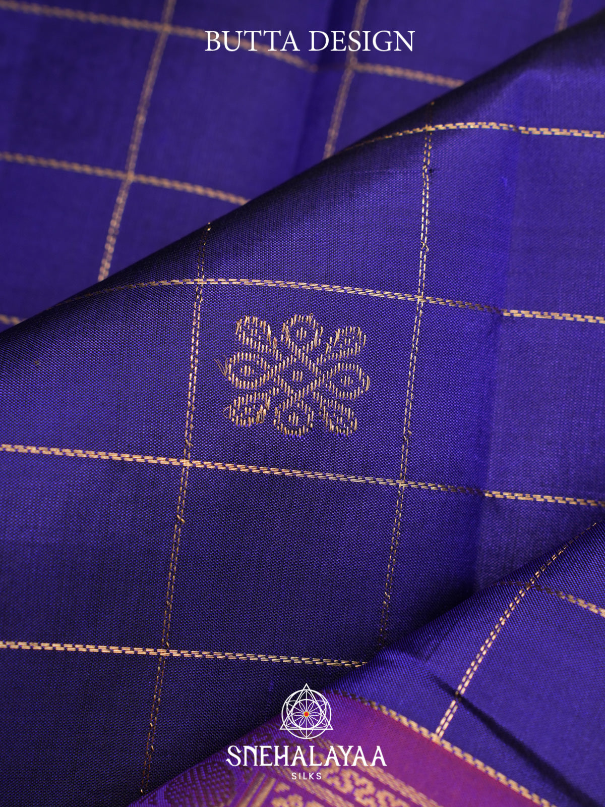 Royal Blue Blue Kanjivaram Silk Saree with Magenta Zari Border