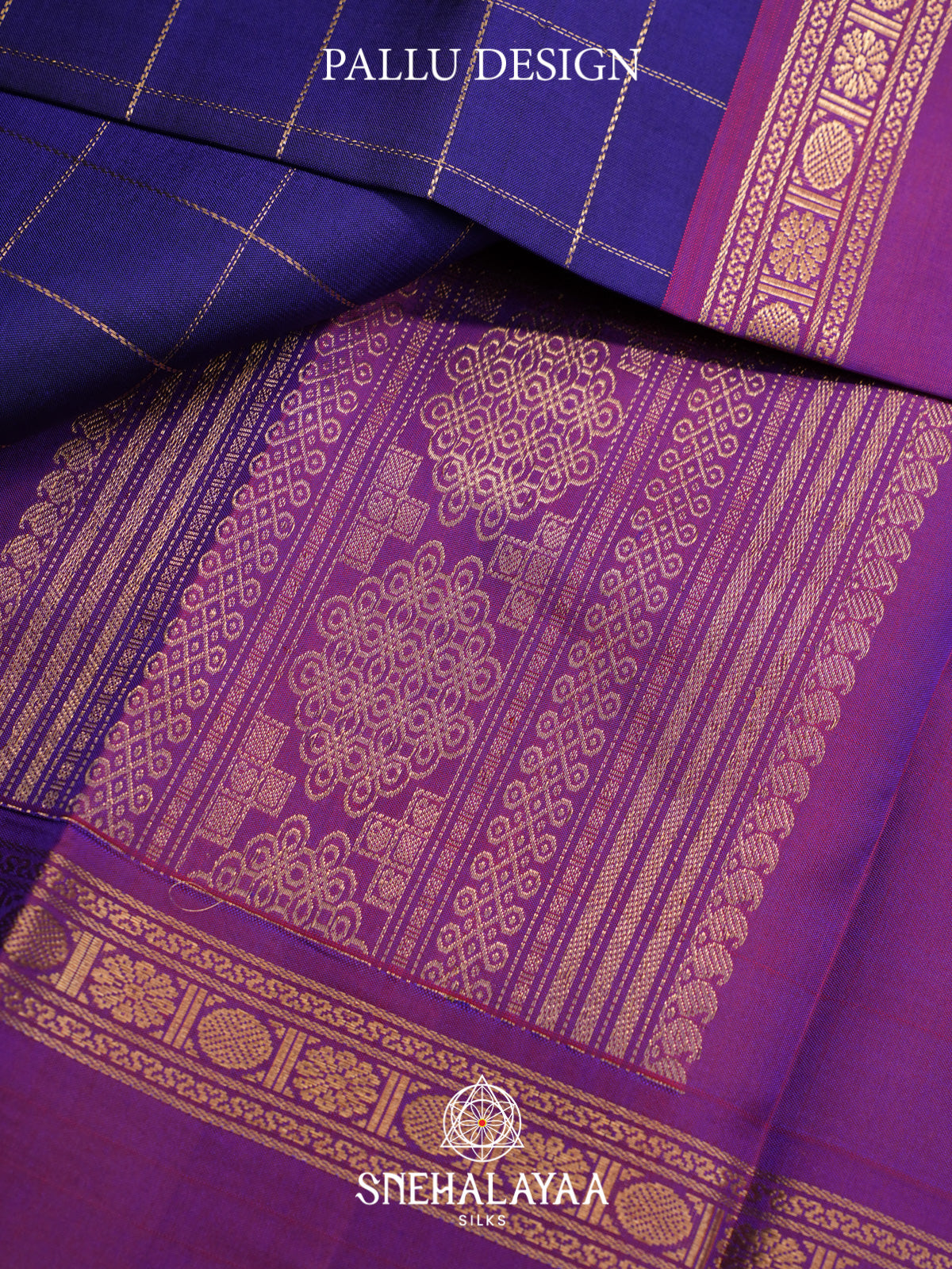 Royal Blue Blue Kanjivaram Silk Saree with Magenta Zari Border