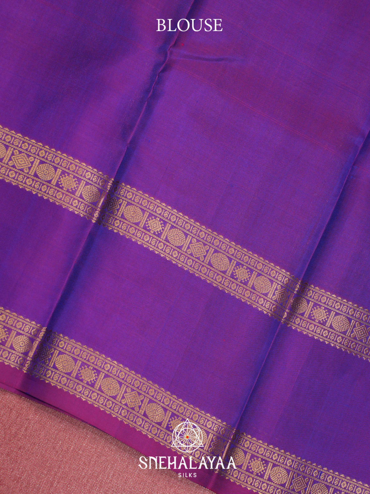 Purple Kanjivaram Silk Saree with Gold Zari Checks and Buttas